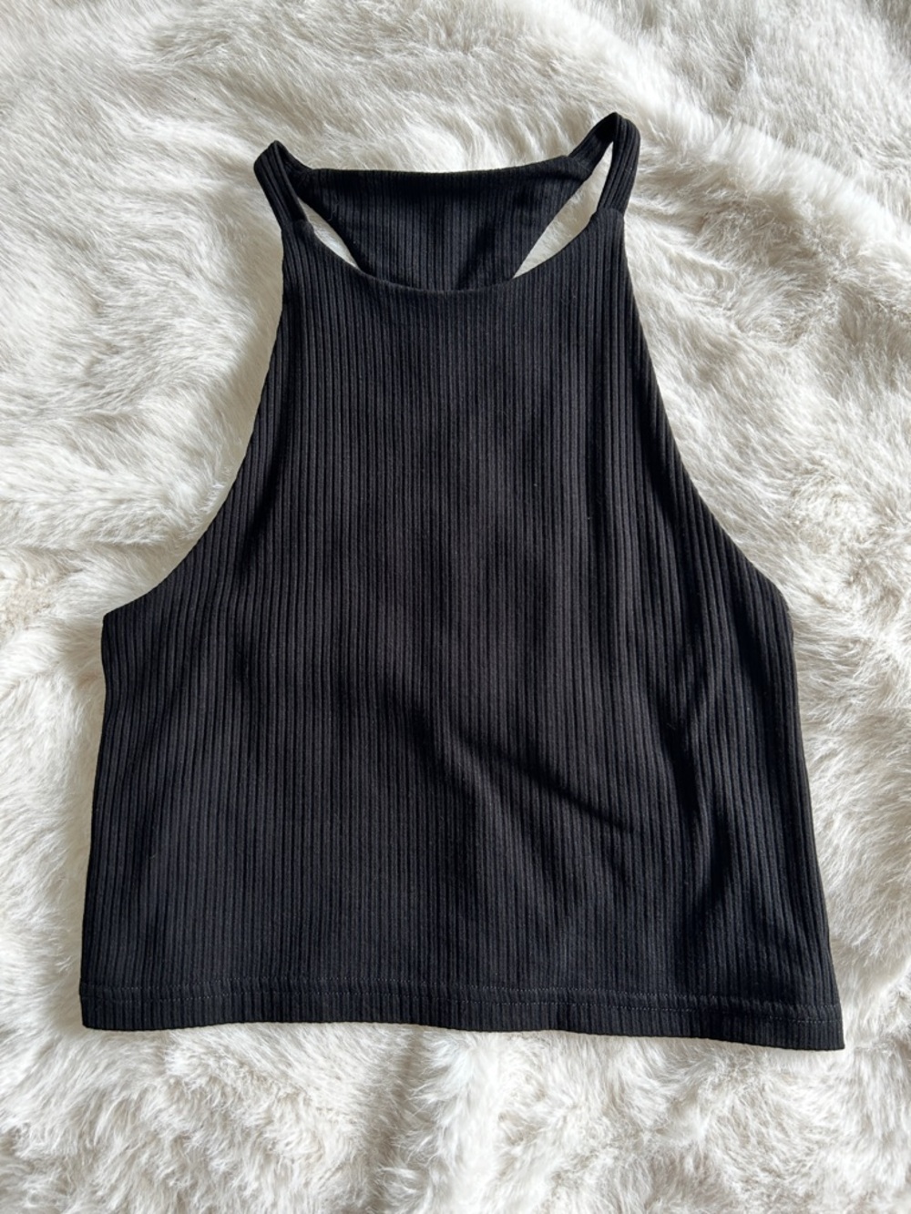 3/$20 Black Ribbed Backless Tank S